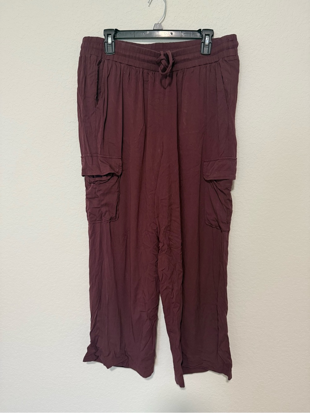 torrid Burgundy Wide-Leg Cargo Pants